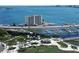 Aerial view of the waterfront property and surrounding area at 100 Pierce St # 703, Clearwater, FL 33756
