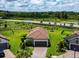 Aerial view showcasing the home's location within a well-maintained community at 3134 Francoa Dr, Odessa, FL 33556