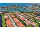 Aerial view of upscale community with waterfront access and numerous homes at 18 Franklin S Ct # A, St Petersburg, FL 33711