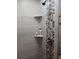 Shower with pebble tile accent and shelving at 1401 W Spencer St, Plant City, FL 33563