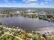 Aerial view of waterfront homes and community at 644 Bayshore Dr, Tarpon Springs, FL 34689