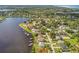 Aerial view of waterfront homes and community at 644 Bayshore Dr, Tarpon Springs, FL 34689