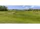 Open green space with pond and other houses visible in background at 879 De Soto Way, Tarpon Springs, FL 34689