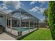 Screened pool and patio with lush green landscaping at 4050 Eagle Cove East Dr, Palm Harbor, FL 34685