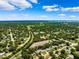 Wide aerial shot of a residential area with lush green trees at 1549 Linwood Dr, Clearwater, FL 33755