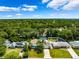 An aerial view of a neighborhood with mature trees and well-maintained homes at 1549 Linwood Dr, Clearwater, FL 33755