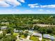 An aerial view of a neighborhood with mature trees and well-maintained homes at 1549 Linwood Dr, Clearwater, FL 33755