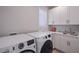 Convenient laundry room with washer, dryer, and cabinets at 2 4Th Ave, Indian Rocks Beach, FL 33785