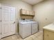 Laundry room with washer, dryer, and storage at 1171 Clays Trl, Oldsmar, FL 34677