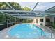 Relaxing oval pool with screened enclosure at 12912 Willoughby Ln, Hudson, FL 34667