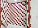 Red and white patterned shower with safety bars at 2570 Gary Cir # 3, Dunedin, FL 34698