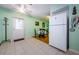 White appliances and teal walls in this kitchen at 7787 39Th N Ter # 7787, St Petersburg, FL 33709