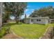 Large backyard with mature trees and a grassy area at 1995 Arvis E Cir, Clearwater, FL 33764