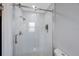 Clean and updated walk-in shower with glass enclosure at 1995 Arvis E Cir, Clearwater, FL 33764