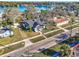 Aerial view of a charming home with a well-maintained yard near a picturesque waterfront at 4132 4Th S St, St Petersburg, FL 33705