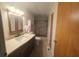 Updated bathroom with a walk-in shower and modern vanity at 283 Pelican N Dr, Oldsmar, FL 34677