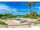 Beautiful community fountain with lush tropical landscaping and ocean views at 1170 Gulf Blvd # 1005, Clearwater Beach, FL 33767