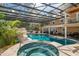 Relax in the hot tub next to the gorgeous pool and patio area at 601 Seven Oaks Ct, Brooksville, FL 34601