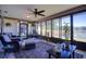 Relaxing screened porch overlooking a tranquil lake at 12607 Pecan Tree Dr, Hudson, FL 34669