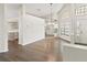 Bright dining room with hardwood floors and a chandelier at 9131 Haas Dr, Hudson, FL 34669