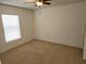 Bright bedroom with carpeted floor and ceiling fan at 6075 Shingler Ave, Spring Hill, FL 34608