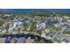 Aerial view of waterfront homes and community at 6316 Spoonbill Dr, New Port Richey, FL 34652