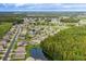 Neighborhood overview with houses, golf course, and water at 1153 Dustan Pl, Trinity, FL 34655