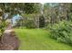 Landscaped backyard with lush greenery at 1153 Dustan Pl, Trinity, FL 34655