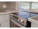 Stainless steel electric range and oven with sleek controls at 4321 Tahitian Gardens Cir # A, Holiday, FL 34691