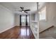 Bright bedroom with hardwood floors, built-in shelves and ceiling fan at 3912 W San Pedro St, Tampa, FL 33629