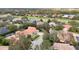 Aerial view of houses and a golf course in a residential area at 10441 Garda Dr, Trinity, FL 34655