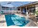 Inviting swimming pool with screened enclosure at 12528 Roseland Dr, New Port Richey, FL 34654