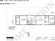 2 bed, 2 bath manufactured home floor plan, showing primary bedroom, living room, kitchen, and dining area at 1925 Patriot Ln, Holiday, FL 34690