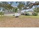 Large backyard with grassy area and mature trees at 37351 Neighbors Path, Zephyrhills, FL 33542