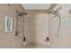 Large shower with dual shower heads and tiled walls at 37351 Neighbors Path, Zephyrhills, FL 33542