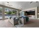 Inviting outdoor patio with comfortable seating and views of the pool at 7376 Fall St, Brooksville, FL 34613