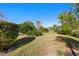 Landscaped backyard with diverse plantings and lawn at 13235 Legends Trl, Dade City, FL 33525