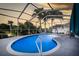 Inviting kidney-shaped swimming pool with screened enclosure at 13235 Legends Trl, Dade City, FL 33525