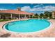 Community pool with lounge chairs and cabana at 1545 Citrine Trl, Tarpon Springs, FL 34689