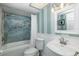 Bathroom with large walk-in shower and bathtub at 8150 Brent St # 746, Port Richey, FL 34668