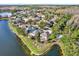 Aerial view of a house on a lake in a quiet community at 10724 Burning Bush Ter, Land O Lakes, FL 34638