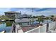 Covered boat lift on private dock at 13541 Stacey Dr, Hudson, FL 34667