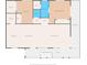 Two-story home floor plan, showing a spacious layout with multiple bedrooms, bathrooms, and a large living area at 13822 Judy Ave, Hudson, FL 34667