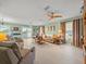 Relaxing living room featuring a beige couch and water views at 3340 Oleander Dr, Hernando Beach, FL 34607