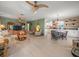 Open floorplan showcasing living, kitchen and dining areas at 3340 Oleander Dr, Hernando Beach, FL 34607