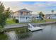 Two-story house with private dock and lush landscaping at 3340 Oleander Dr, Hernando Beach, FL 34607