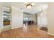 Spacious dining area with hardwood floors and views to living area at 7302 Melogold Cir, Land O Lakes, FL 34637