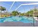 Inviting swimming pool with a tranquil screened enclosure at 7302 Melogold Cir, Land O Lakes, FL 34637