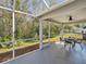 Relaxing screened porch with seating area and private backyard at 11509 Sinatra Ct, New Port Richey, FL 34654