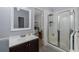 Bathroom with vanity, mirror and shower at 1764 Blue Lake Ct, Tarpon Springs, FL 34689